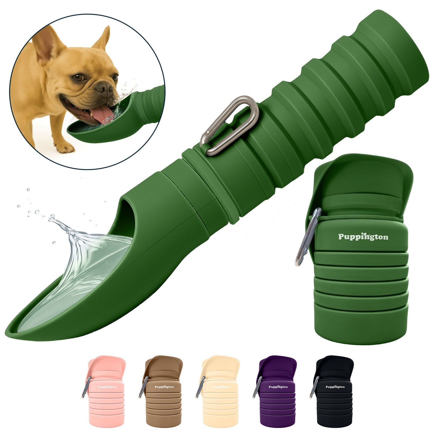 Puppington Collapsible Dog Water Bottle
