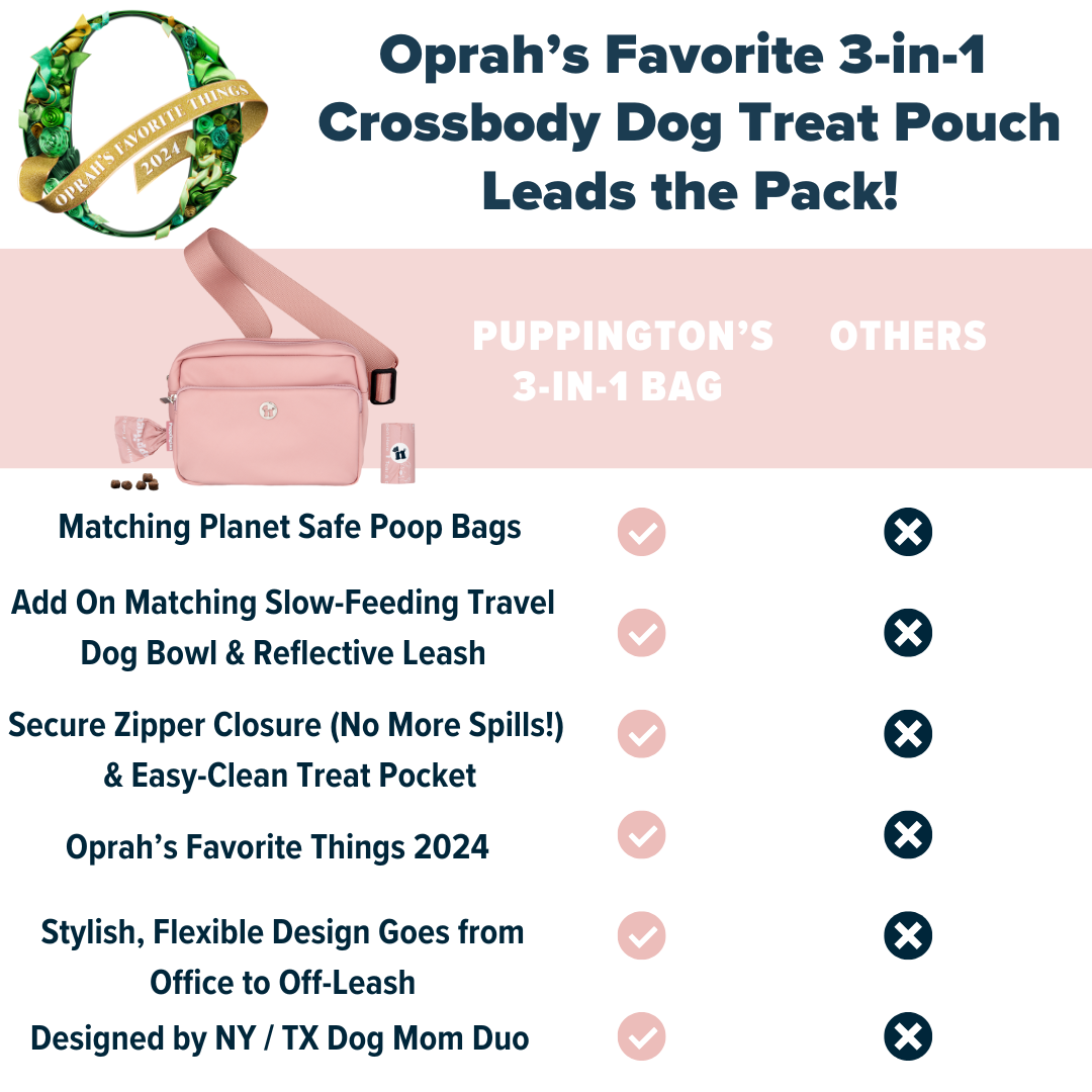 Puppington 3-in-1 Crossbody Dog Treat Pouch with Matching Poop Bags