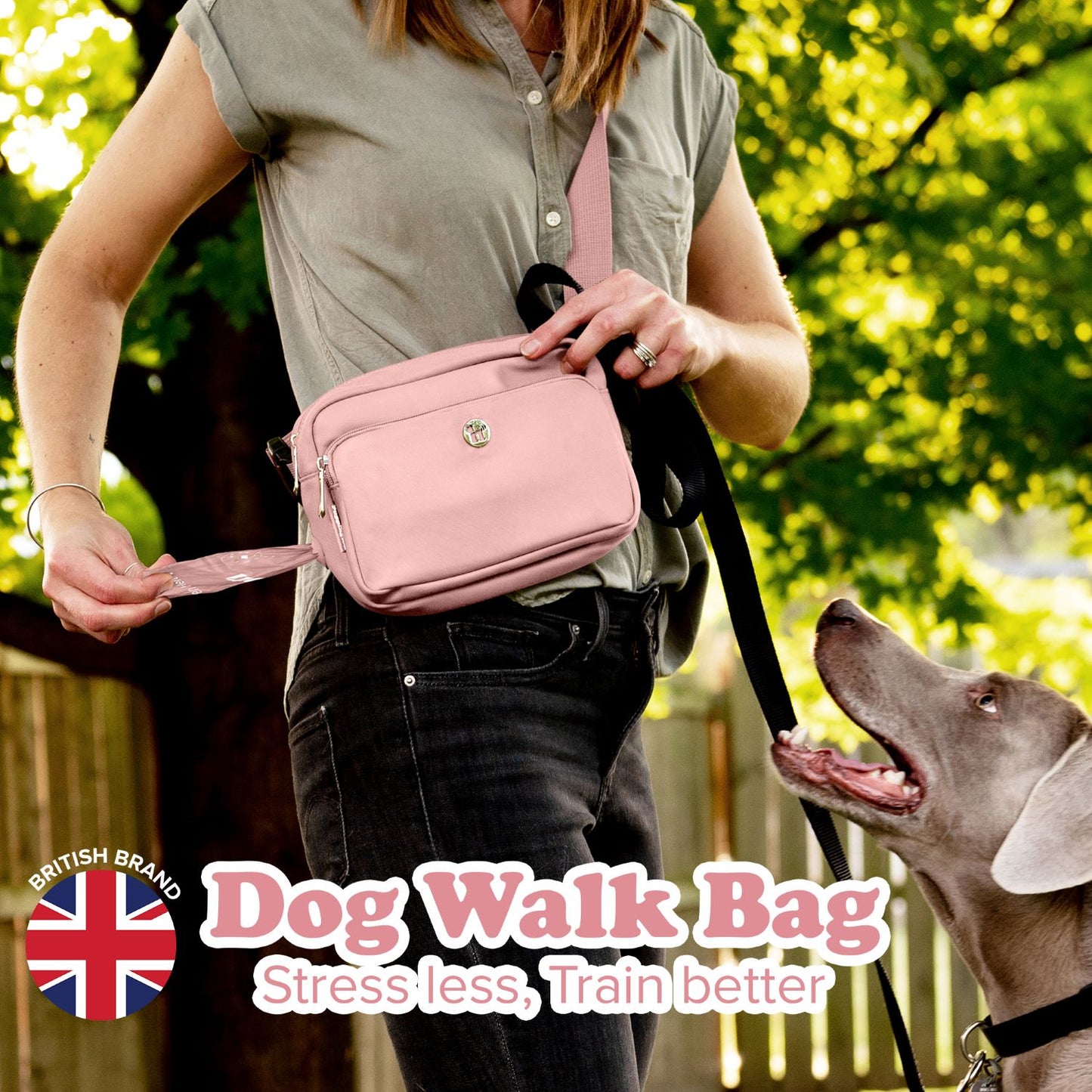 Puppington 3-in-1 Crossbody Dog Treat Pouch with Matching Poop Bags