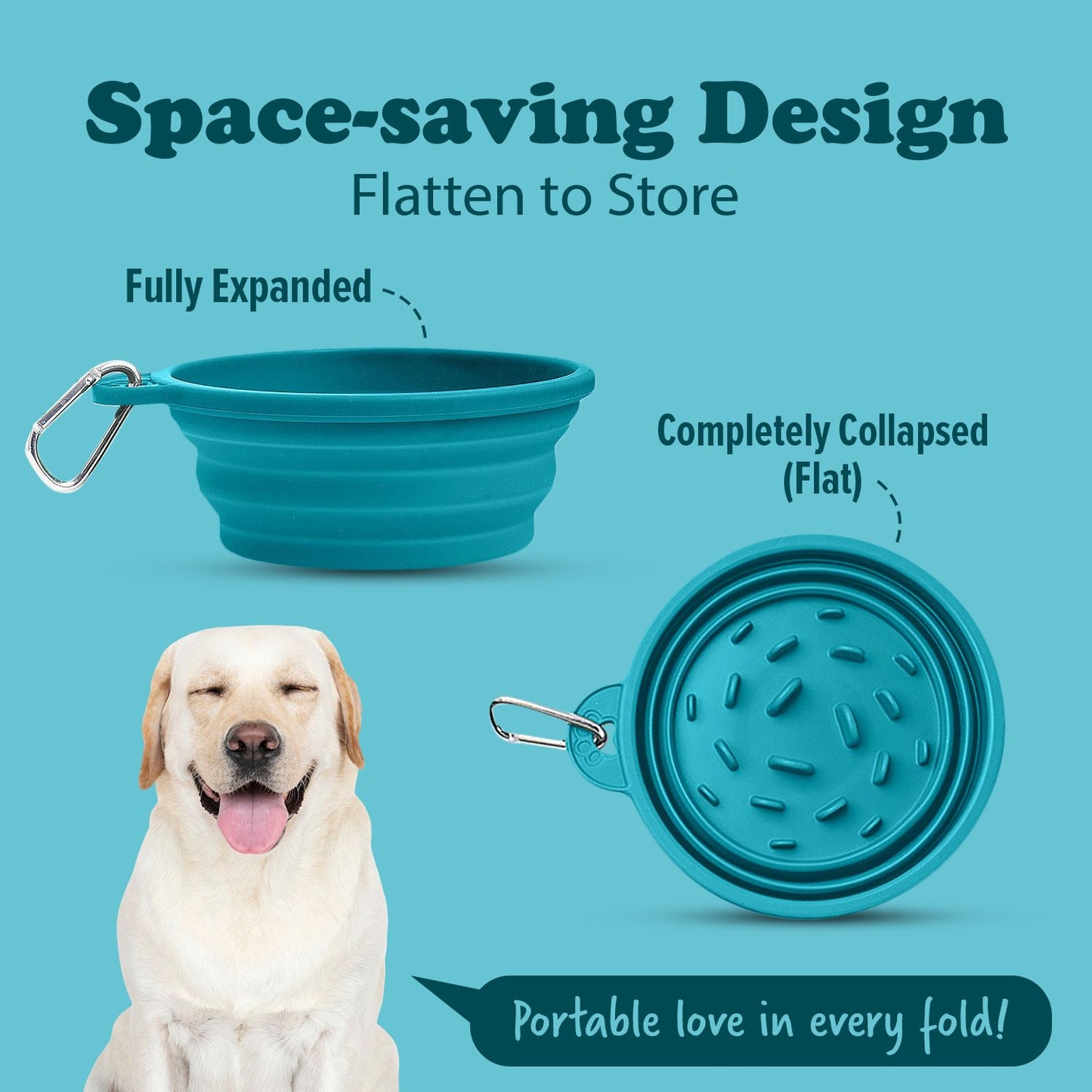 Puppington Slow-Feeding Travel Dog Bowl