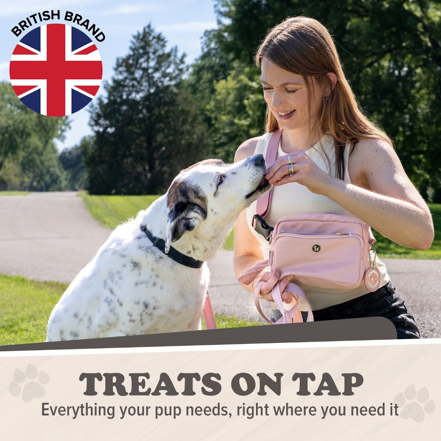 Puppington 3-in-1 Crossbody Dog Treat Pouch with Matching Poop Bags