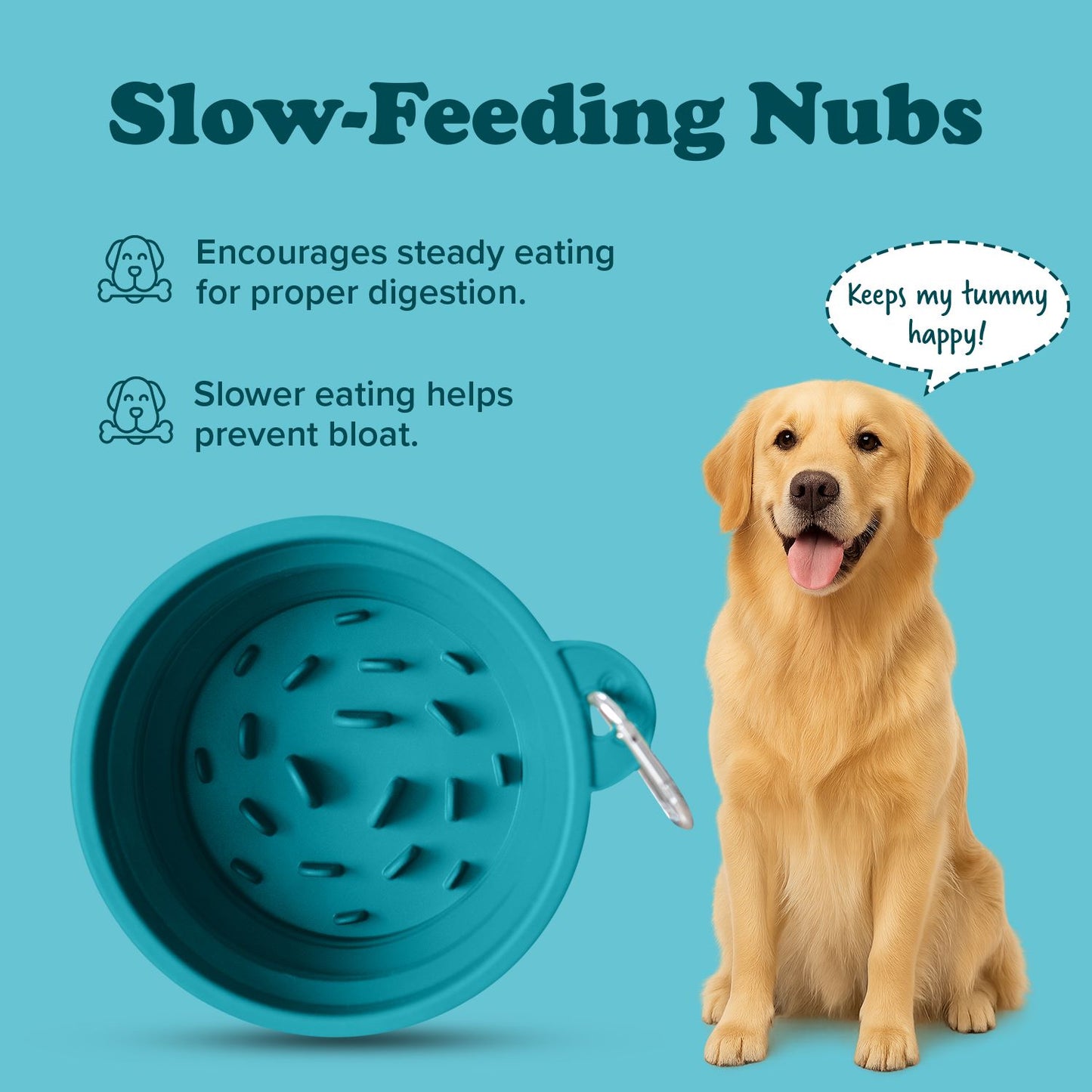 Puppington Slow-Feeding Travel Dog Bowl
