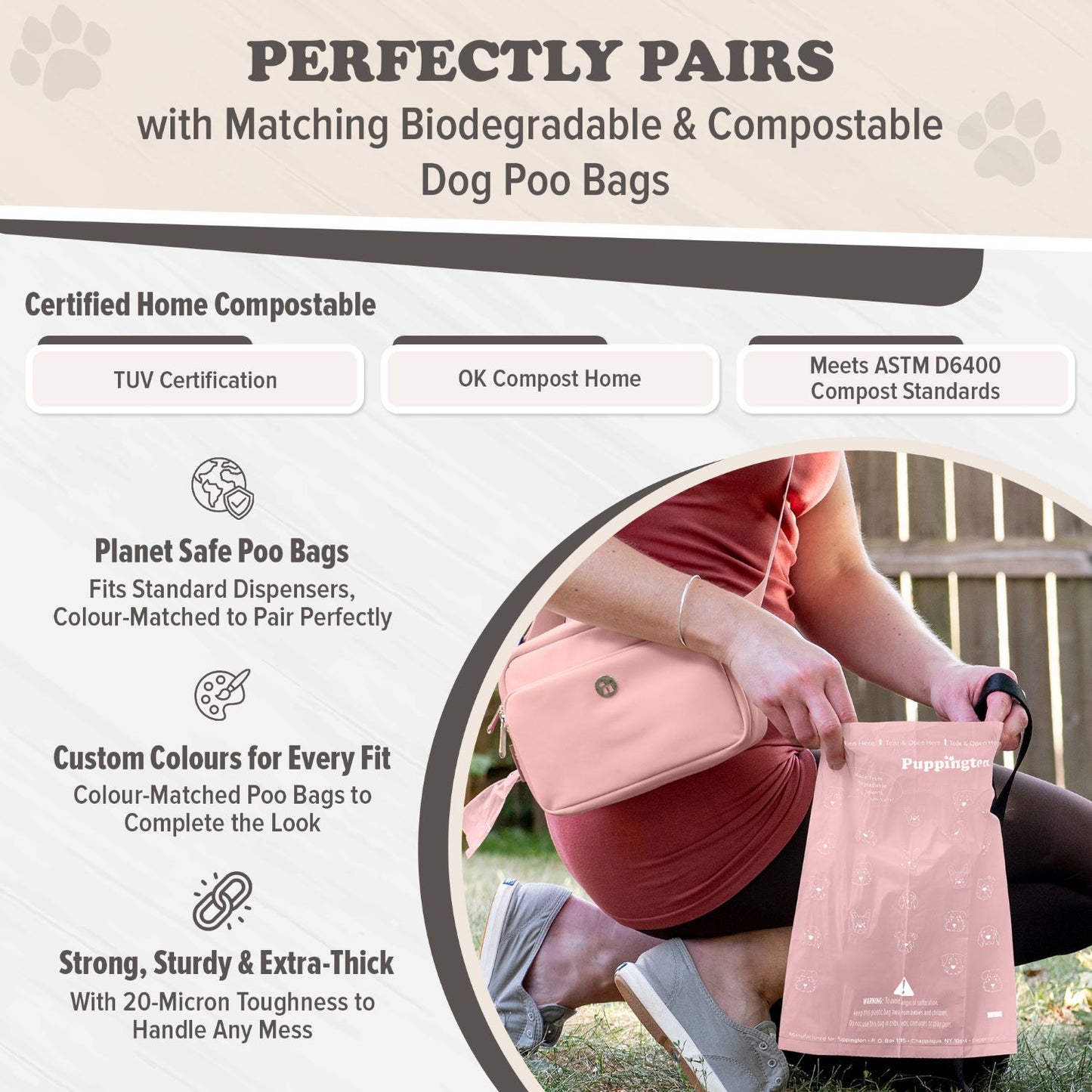 Puppington 3-in-1 Crossbody Dog Treat Pouch with Matching Poop Bags