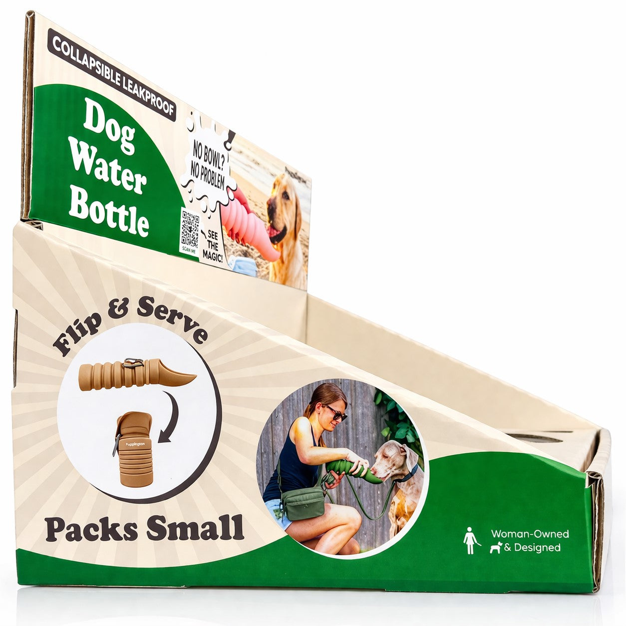 Dog Water Bottle Retail Counter Display for Puppington Stockists