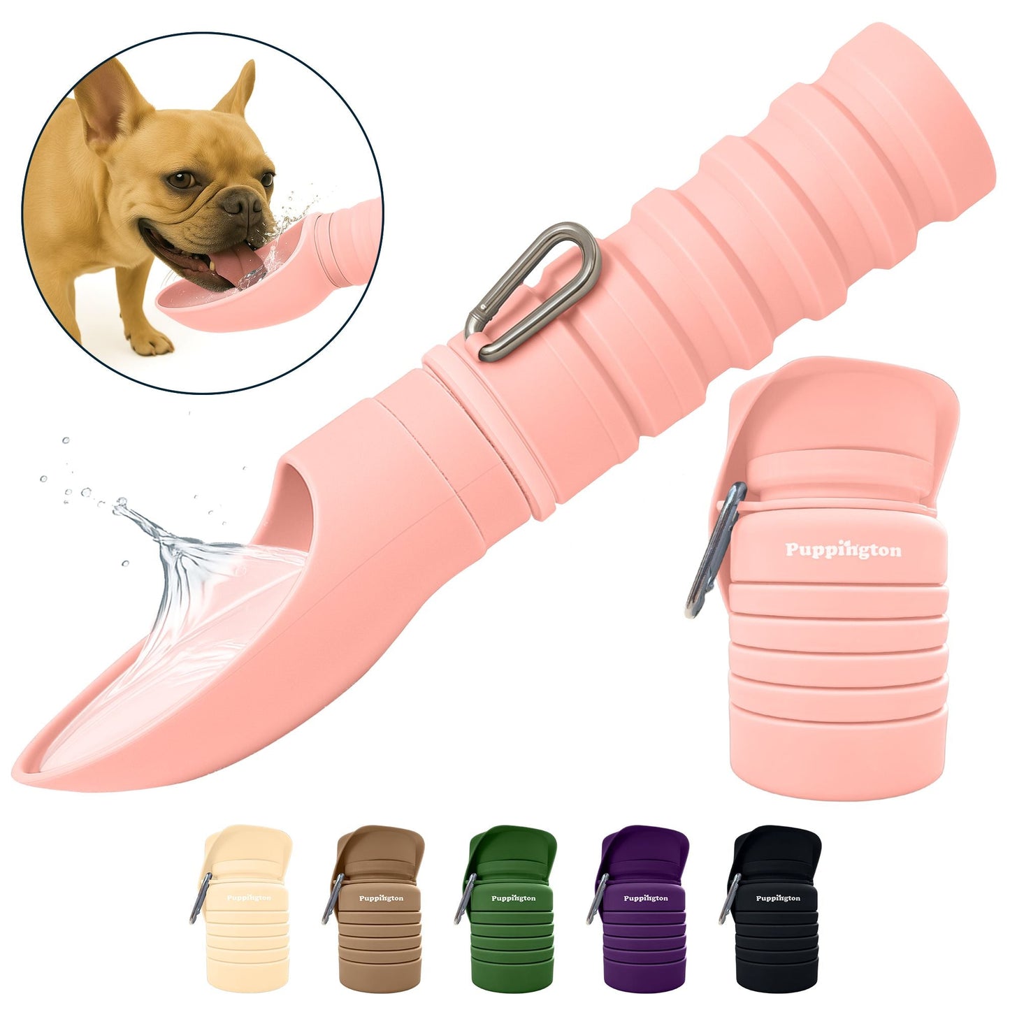 Puppington Collapsible Dog Water Bottle