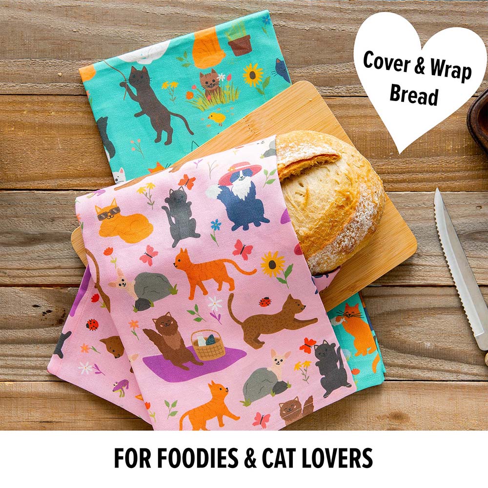 Cattington Kitchen Towels - Spring Kitties (Whiskers & Bloom)